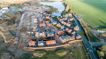 Drone image of a development site from above