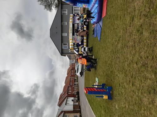 Games ready at community fun day.