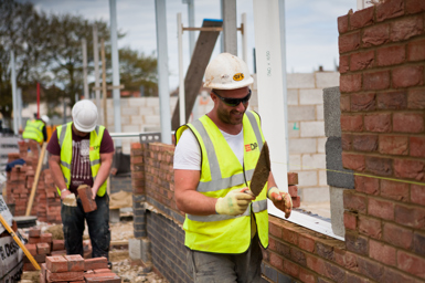 A builder on a building site