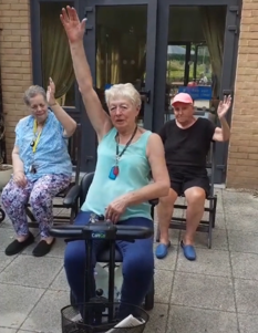 Over 55s learning dance moves