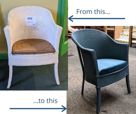 Chair before and after