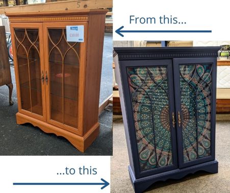 Cabinet before and after