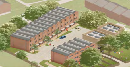 An architect's impression of plans for the new homes in Heath Close
