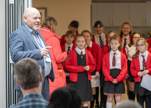 School choir waiting to sing